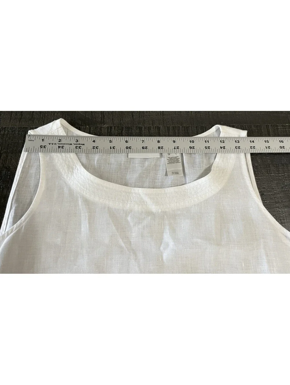 Liz Claiborne White Linen Women's Sleeveless Blouse Large Top